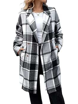 Amazon.com: Women's Wool Blend Pea Trench Coat Thick & Warm