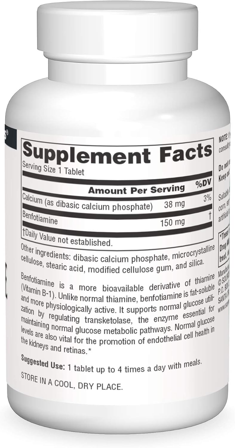 Source Naturals Benfotiamine 150mg, 120 Tablets : Health & Household