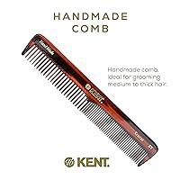 Vista 3 de Kent 5T - Peine de doble diente de 6.6 pulgadas, diente fino y ancho para cabello, barba y bigote, peinado y aseo - grueso y fino para hombres