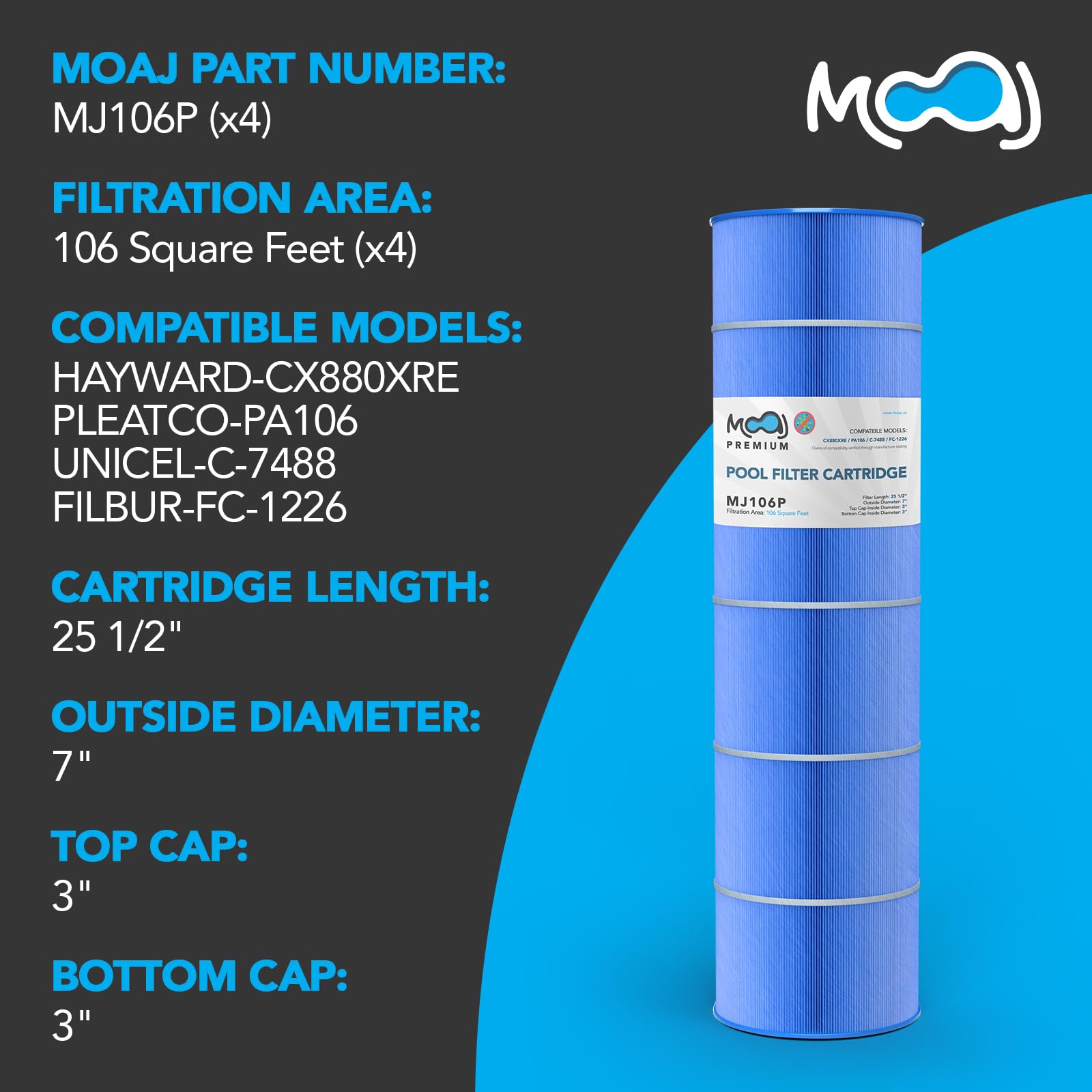 Cryspool® 07072 Filter Compatible With CX880XRE C4030 C4025 C4020 PA106-PAK4