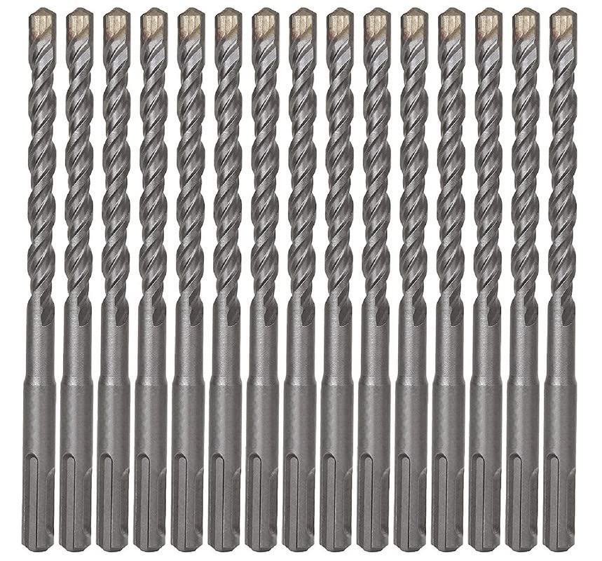 SDS Plus Hammer Drill Bit 15Pcs 1/4 in. x 8 in. Masonry Concrete Rock Drill