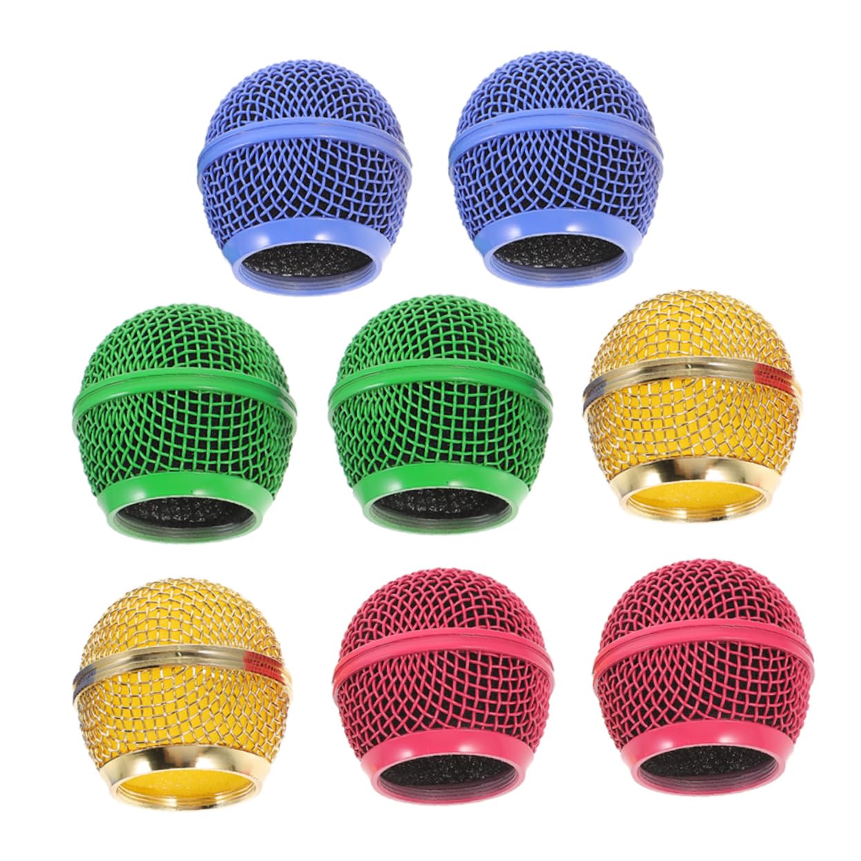 HEMOTON 32 Sztuk Kolorowe Kratka Mikrofonu Mic Metalowa Kratka Zastępcza Części Do Mikrofonu Bezprzewodowego Metalowa Kratka Do Mikrofonu Mikrofon Głowica Grilla Metalowa Głowica