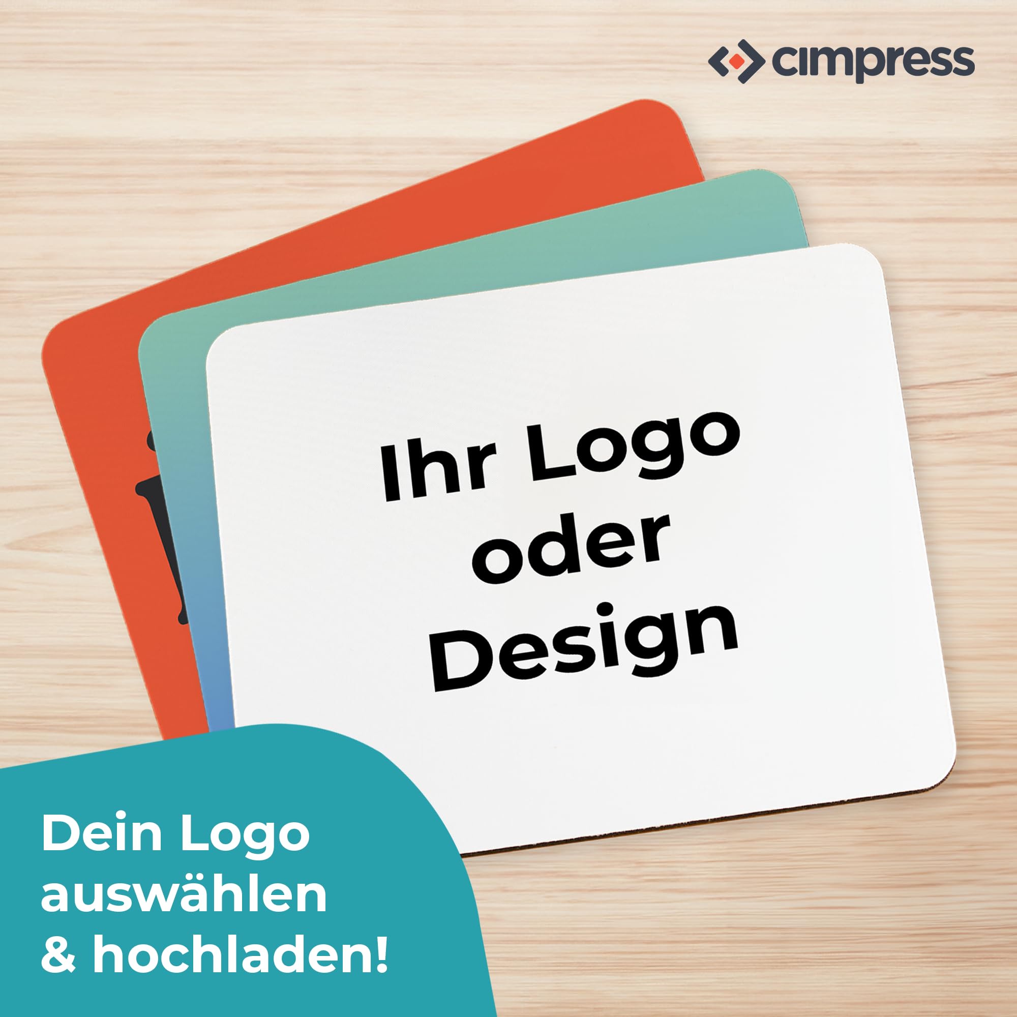 Cimpress Personalisiertes Mousepad Gestalten Sie Ihr eigenes Mauspad mit Logo, Ideal für Arbeitsplätze, Firmenbüros und Spielkonsolen, rutschfeste Unterseite, 24,2x20,2 cm 10 Stück