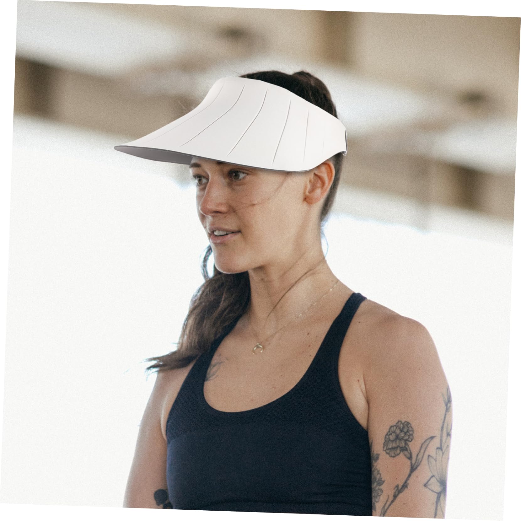 Sombrero de Verano para Mujer, Playa, Plegable, UV, Chinlon Blanco