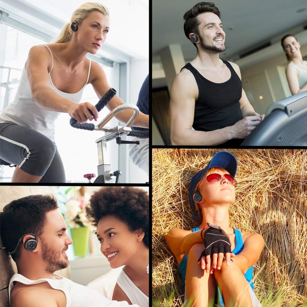 Kabellose Kopfhörer mit FM-Funktion, Bluetooth 5.0-Kopfhörer, Sport, schweißfest, Freisprechen, unterstützt TF-Karte, Stereo-Headsets, bequem, leicht, mit Mikrofon, kompatibel mit iPhone, And