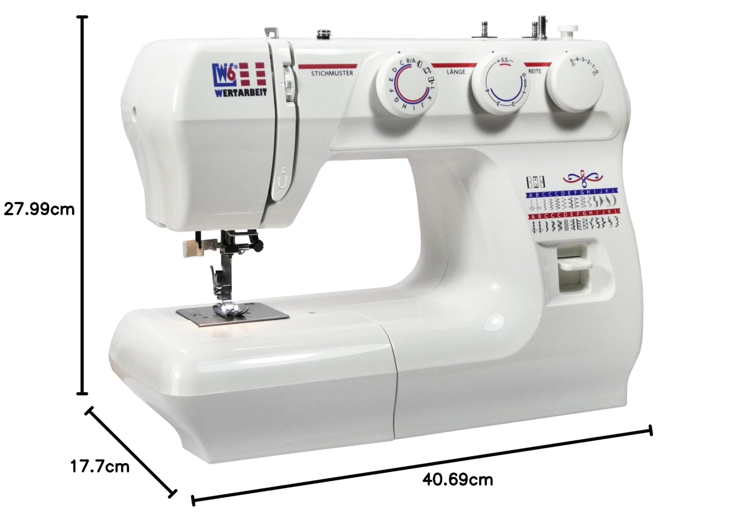 W6 WERTARBEIT N 1235/61 Nähmaschine (Freiarm Super Nutzstich-Nähmaschine (29 Programme)) weiß | Freiarm, Super Nutzstich-Nähmaschine, 29 Programme