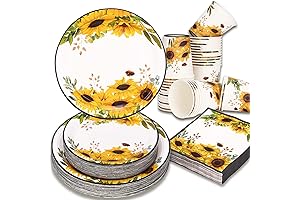 Sunflower Party Decorations, Sunflower Plates Serves 50