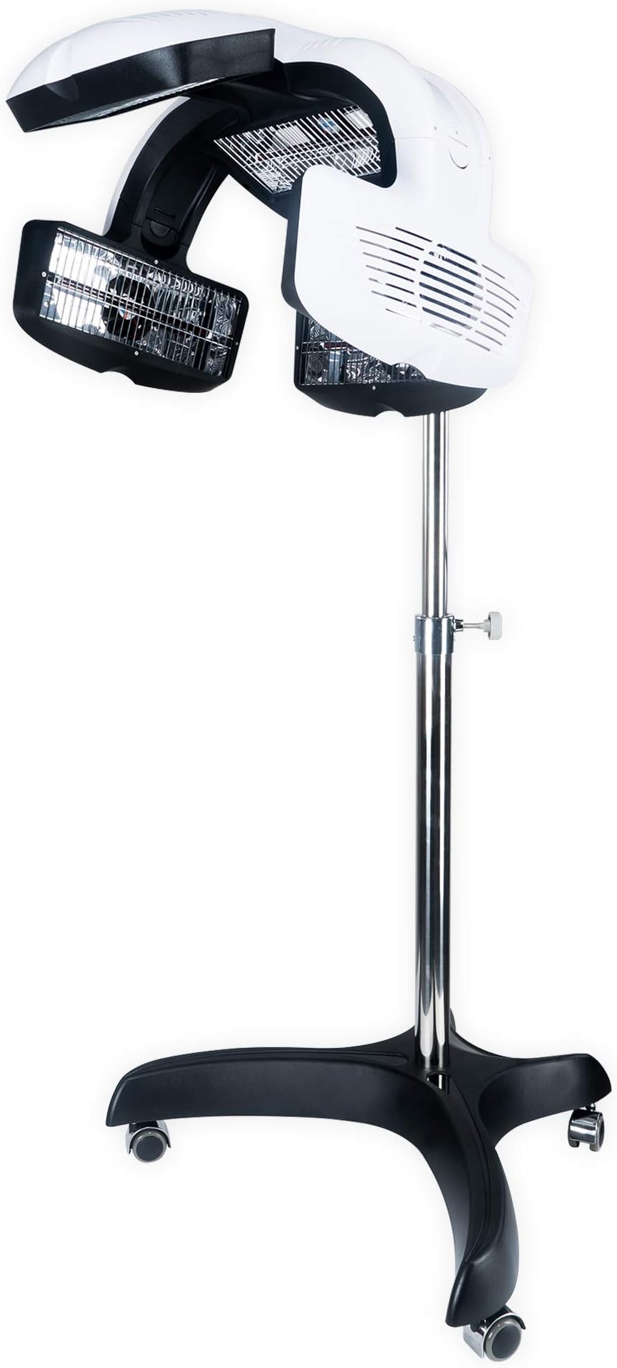 AceFox Professional Infrared Standing Hair Dryer, Styling Processor for Salon 5 Modes with Adjustable Timer, Temperature, Rolling Wheels (White, Adjustable Height 45.2"-64.5")