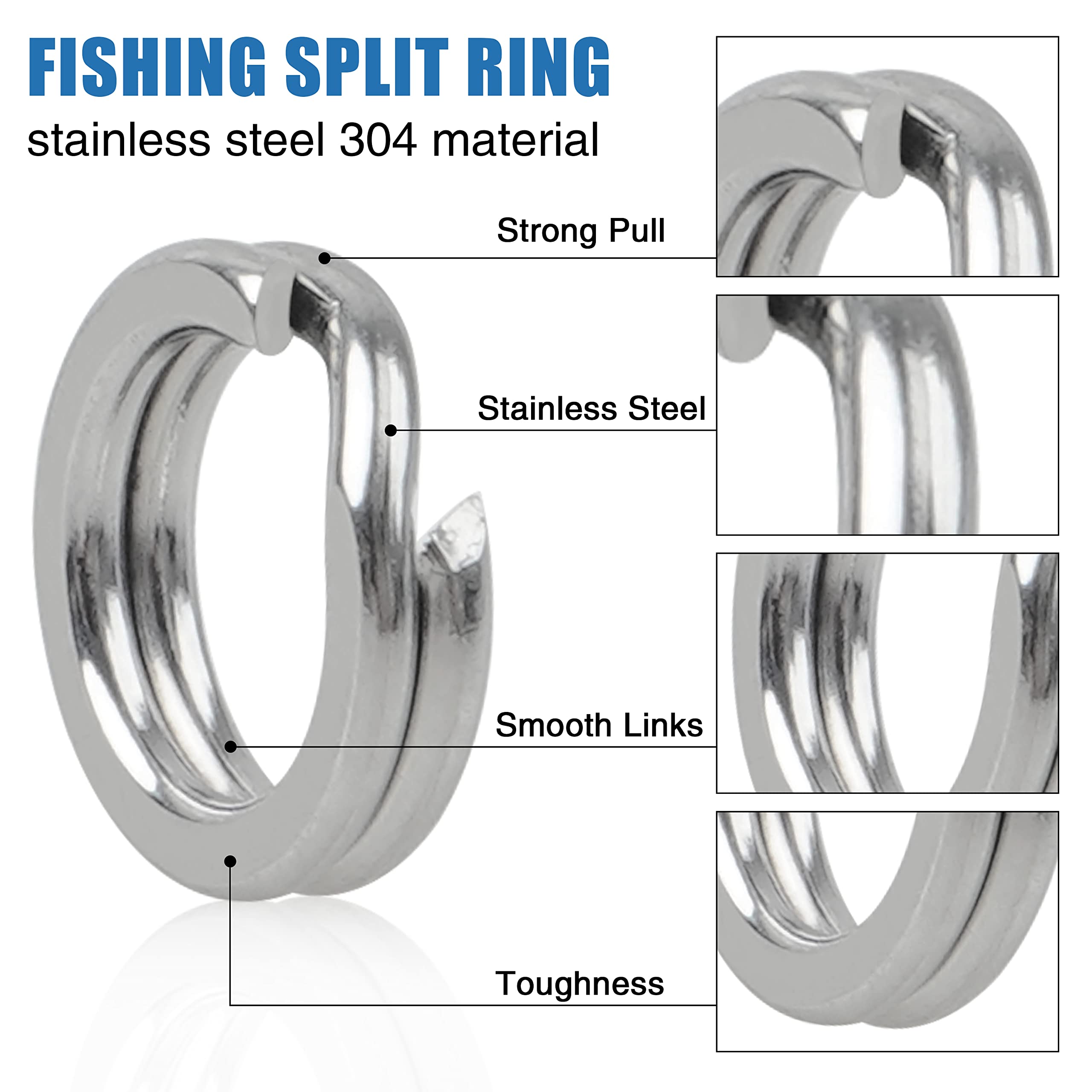 Amazon | 釣りトレブルフック スプリットリングキット 190個 高炭素鋼