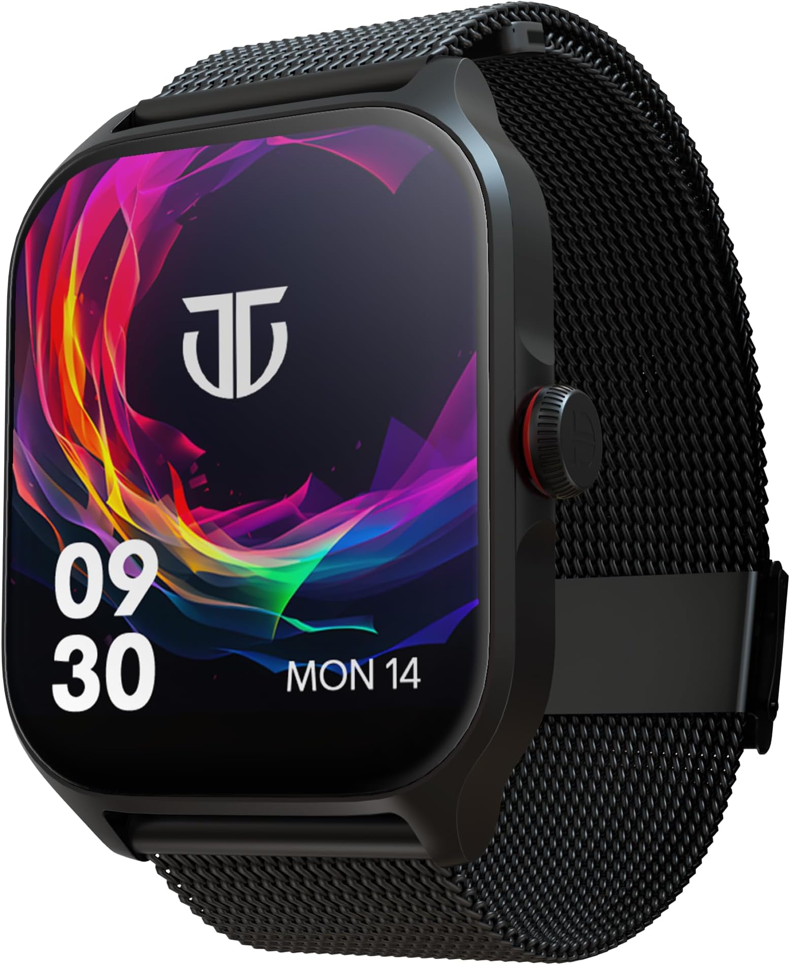 Zeal Premium Fashion Smartwatch|1.85" AMOLED Display with AOD|390 * 450 Pixel Resolution|Functional Crown|SingleSync BT Calling|Advanced Chipset|100+ Sports Modes & Watchfaces IP68 (Mesh Strap)