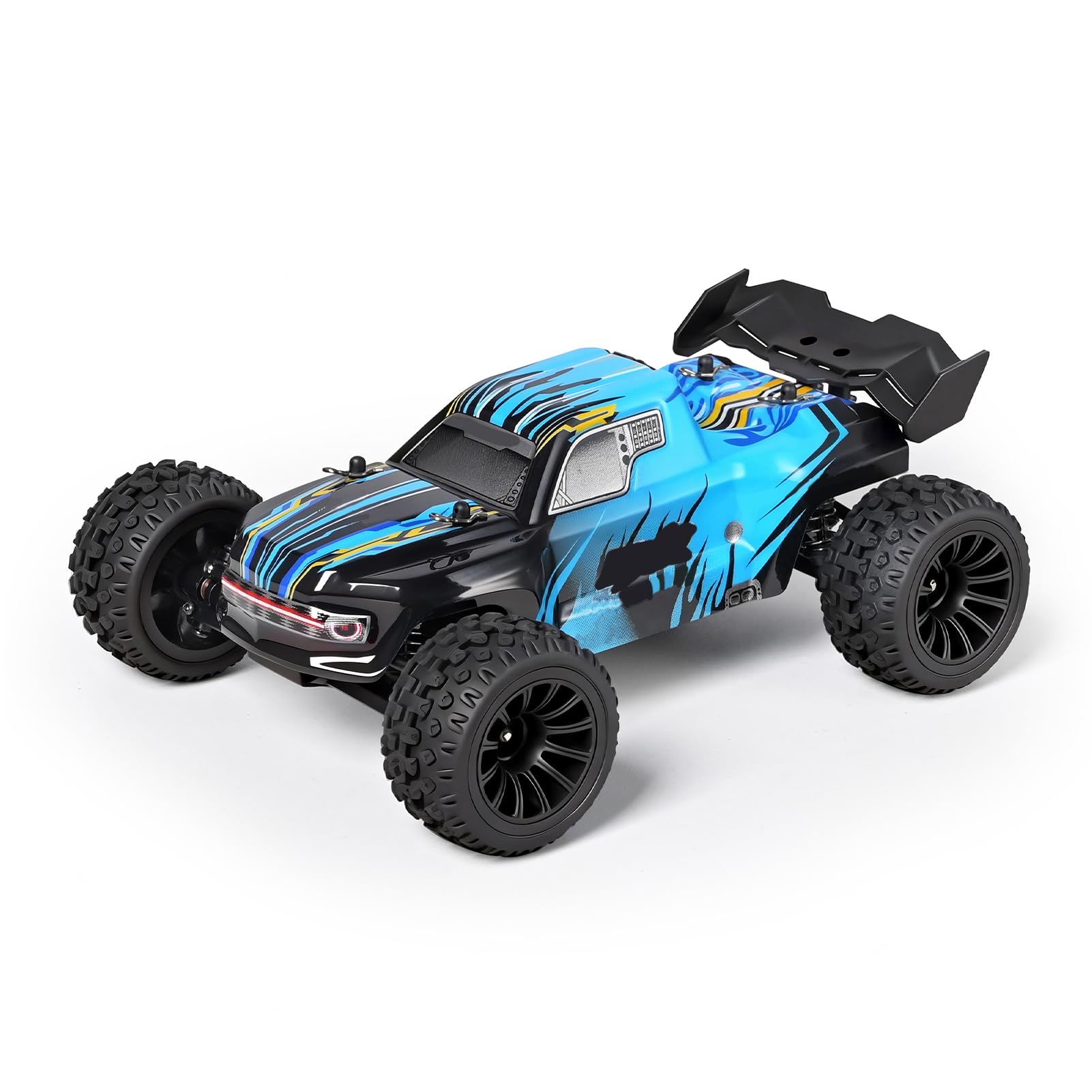 Samochód Zdalnie Sterowany 1/24 2,4G ze Sterowaniem Proporcjonalnym, 3-biegowa Elektryczna Ciężarówka Terenowa 30 Km/h, Stabilizowany żyroskopowo Wózek 2WD do Jazdy w Trudnym (BLUE)