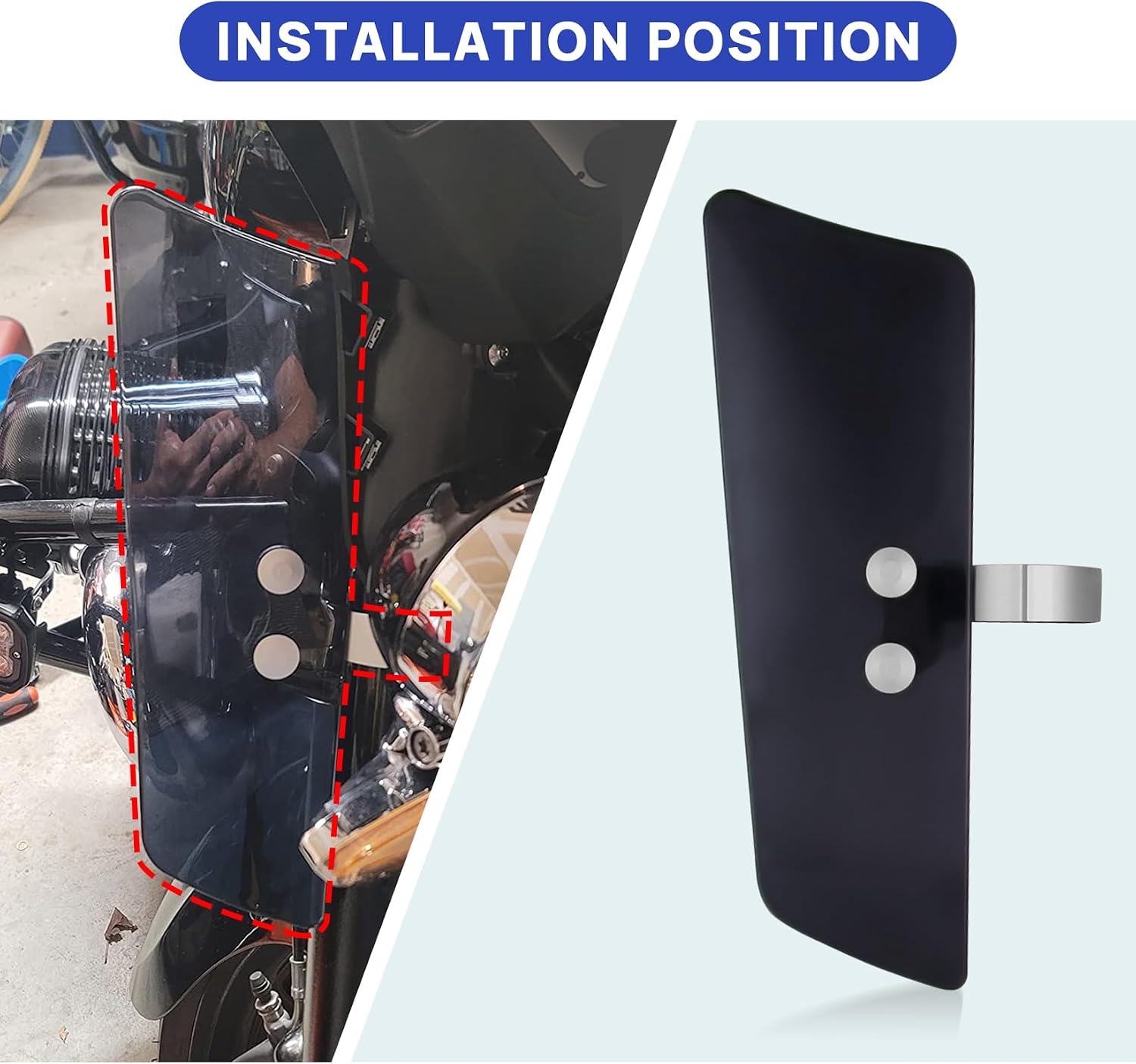 Leg Wind Deflector, PSLER Motorcycle Front Fork Wind Deflectors with Brackets for VT1100C2 Shadow Sabre, VN1500D Vulcan Classic, VL1500 Boulevard, XV1600 Road Star Classic, Smoke
