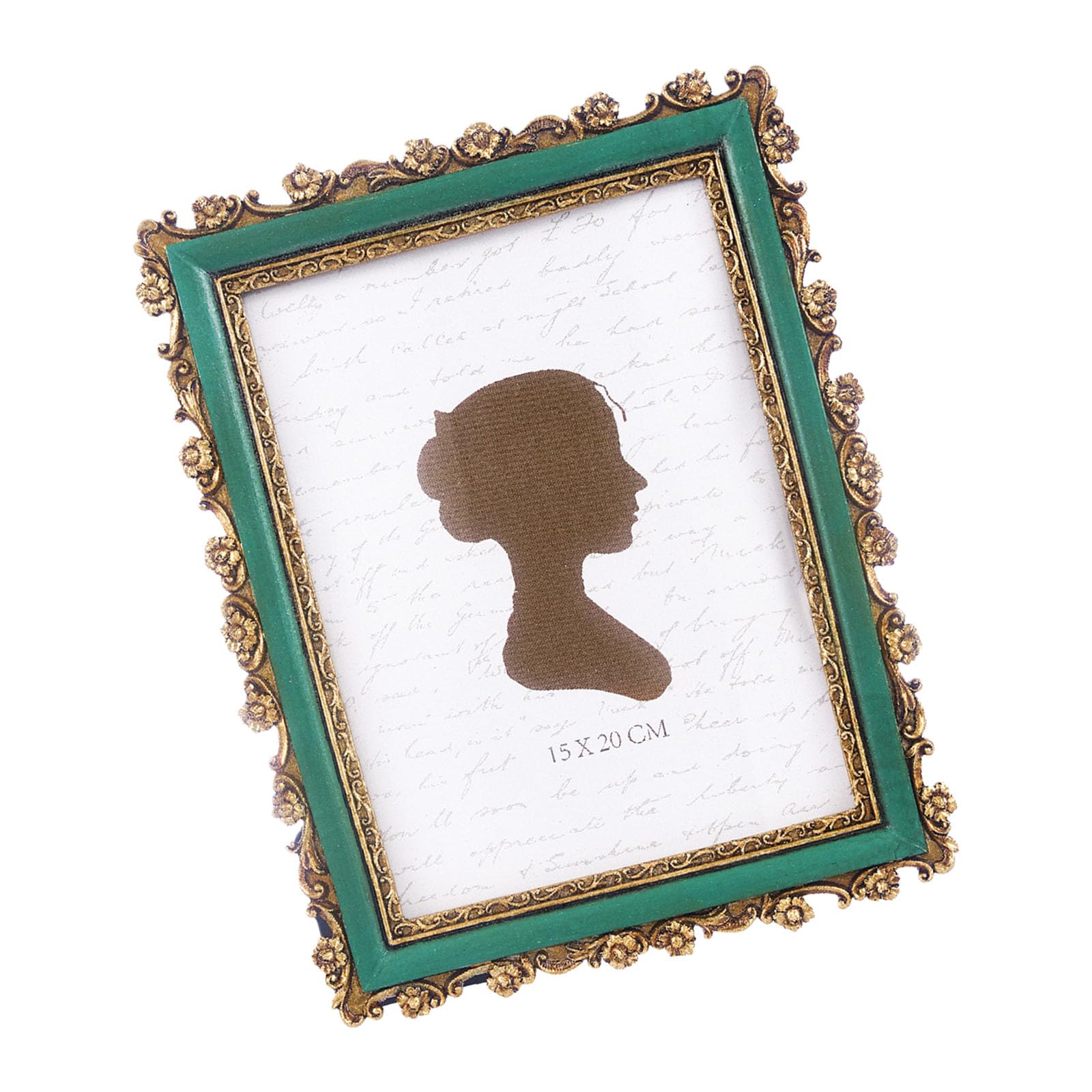 CAZSTYK Antique Ornate Photo Frame with Florals Relief Retro Picture Tabletop Display for Home Decors Art Gallery Decorative Photo