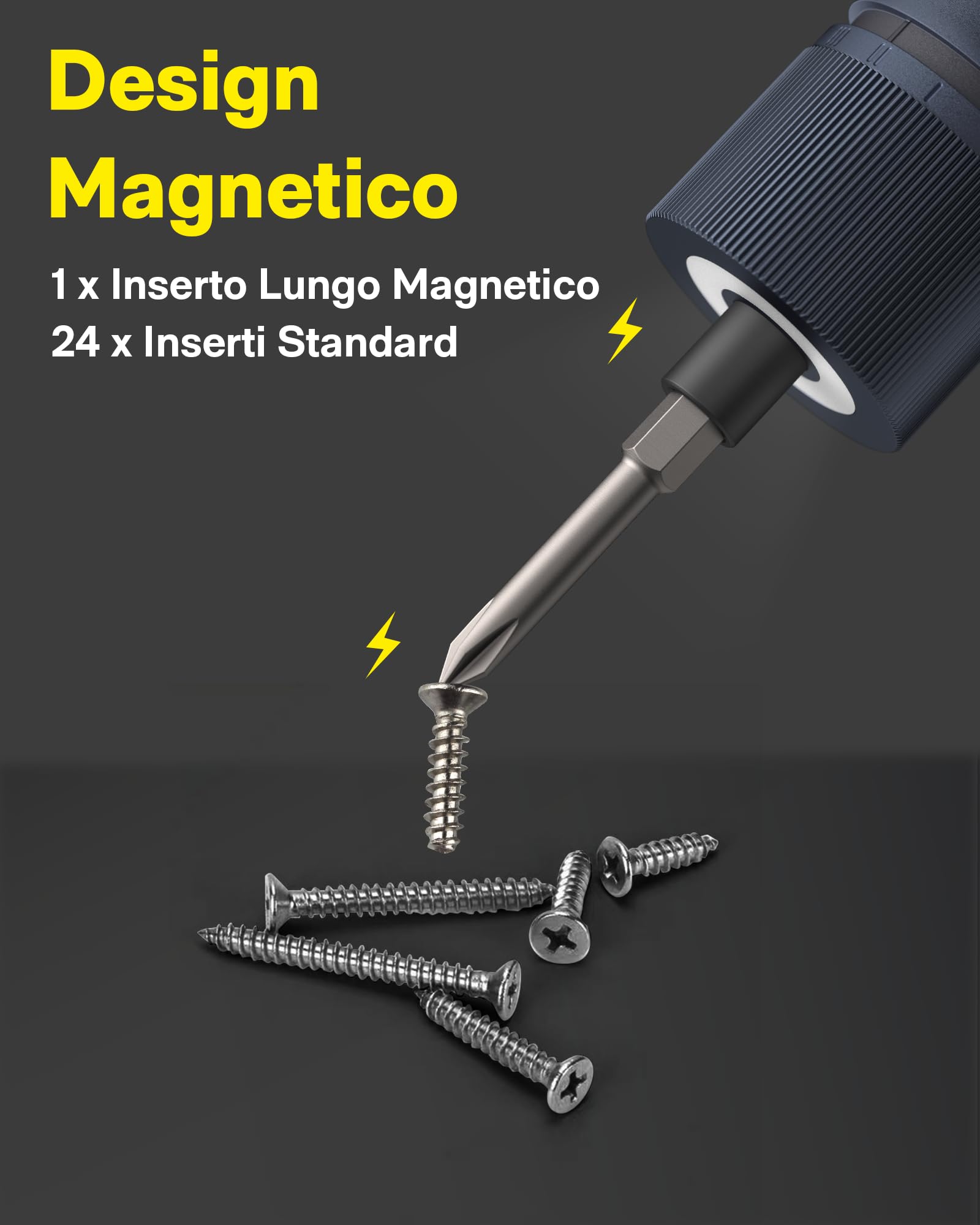 HOTO Kit Cacciavite Elettrico 3,6V, Set Avvitatore Elettrico con 25 Punte S2, 3 Livelli di Coppia, 220 RPM, Batteria 1500mAh, Ricarica USB-C, Luce LED per Riparazioni Domestiche