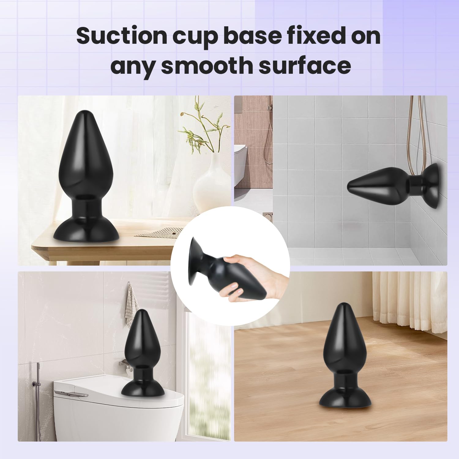Plug Butt Extra, Plug Anale per Avanzato, Spina Anale Stimolante per Donne e Uomini, con Supporto Adesivo con Lubrificante, uso hands-free (Nero XXL)