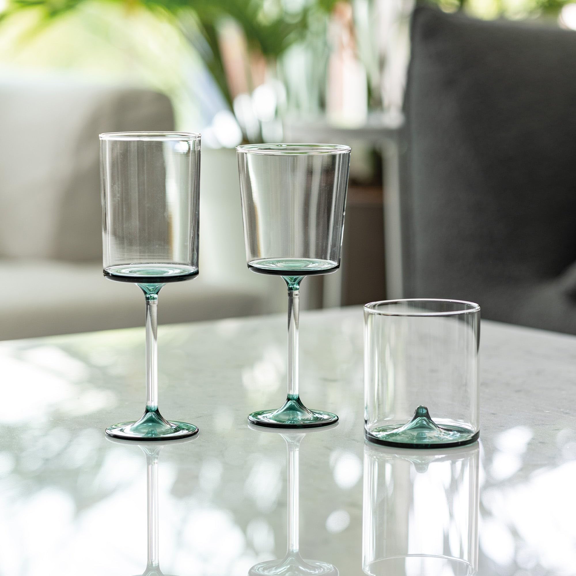 Zafferano Discobolo Verre À Vin Rouge en Verre Borosilicate Soufflé À La Main 46,5 Cl - Set 4 Pièces Design Transparent pour Dégustation De Vins Structurés