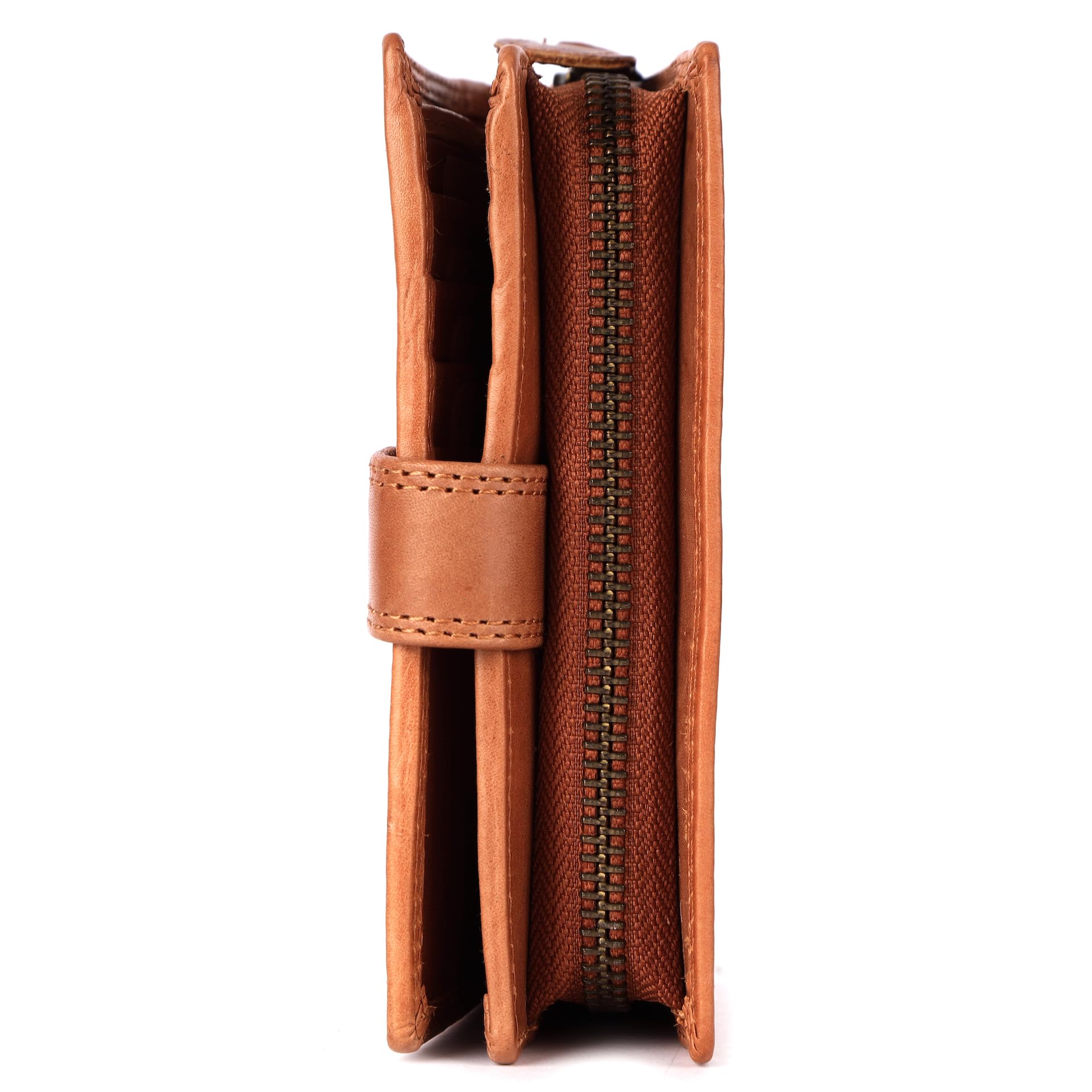 Benthill Portafoglio Donna Vera pelle | Portamoneta piccolo con protezione RFID | Portafoglio con 8 scomparti per carte e tasca per monete con confezione regalo, color:Marrone