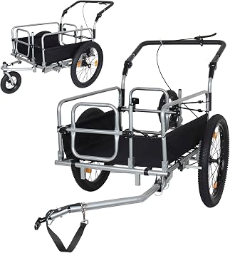3-in-1 Heavy-Duty Bicycle Cargo Trailer,110Lbs Cargo Wagon, Camper Trailer for E-Bikes, Convertible Stroller, Pull Cart w/Safe Hitch & Lockable Brake, 20" Wheels Folding Groceries Hauler
