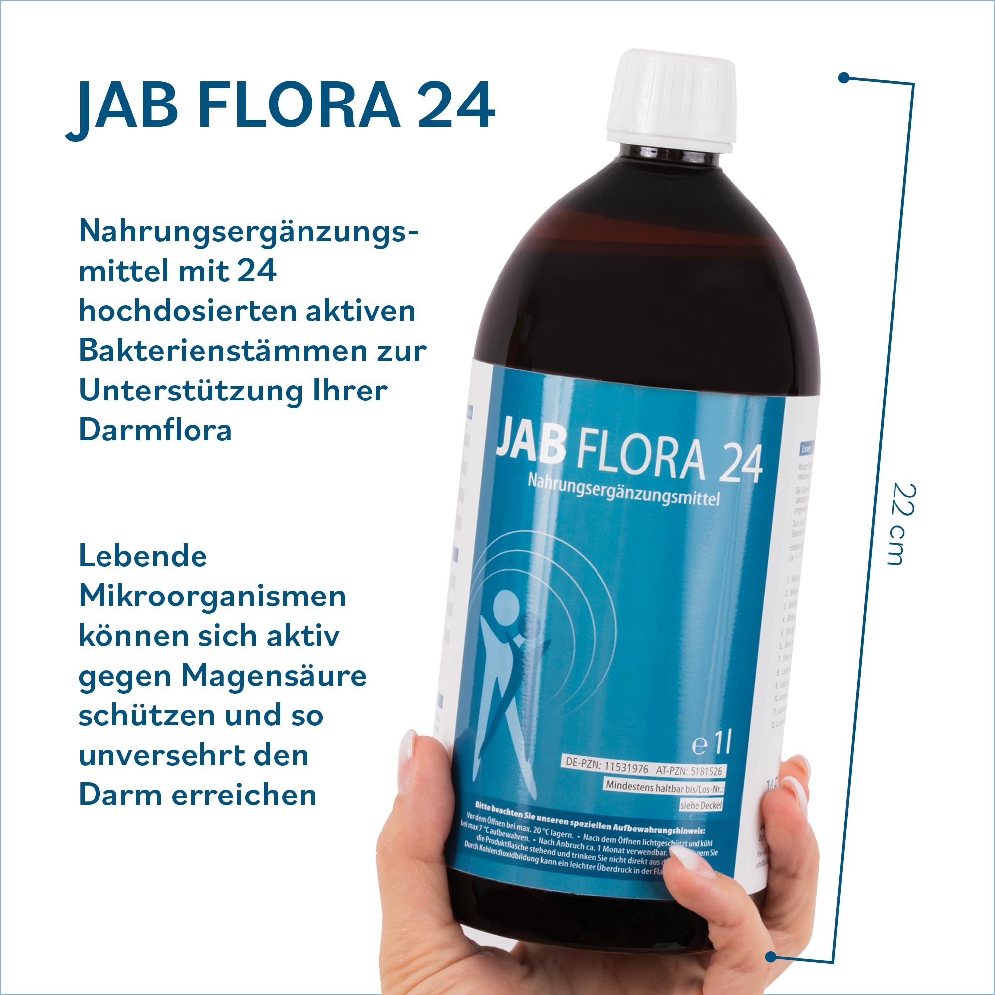 JAB Flora 24 - Probiotisches Fermentgetränk, 24 Bakterienstämme - 1.000 ml