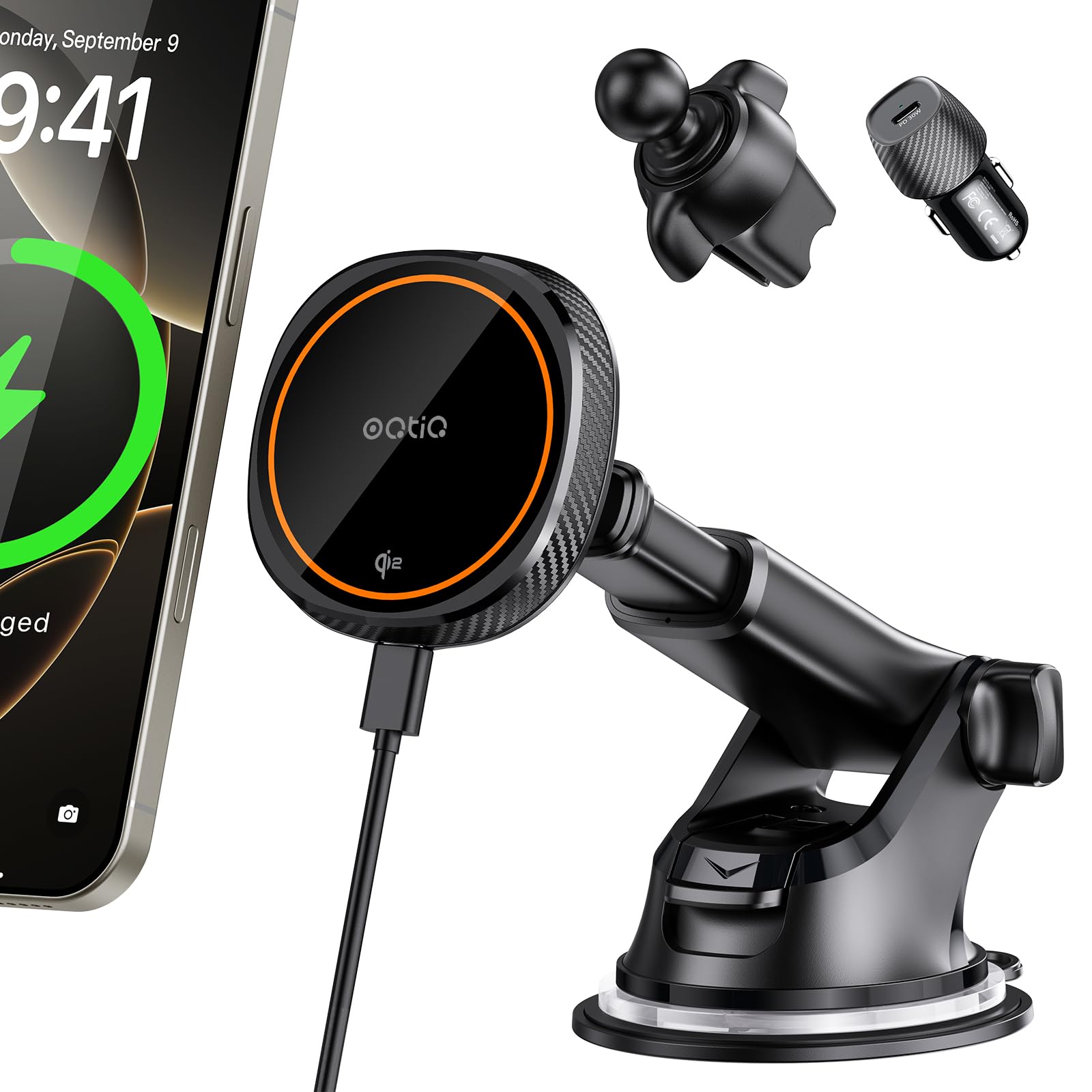 OQTIQ Magnetic Car Mount Charger