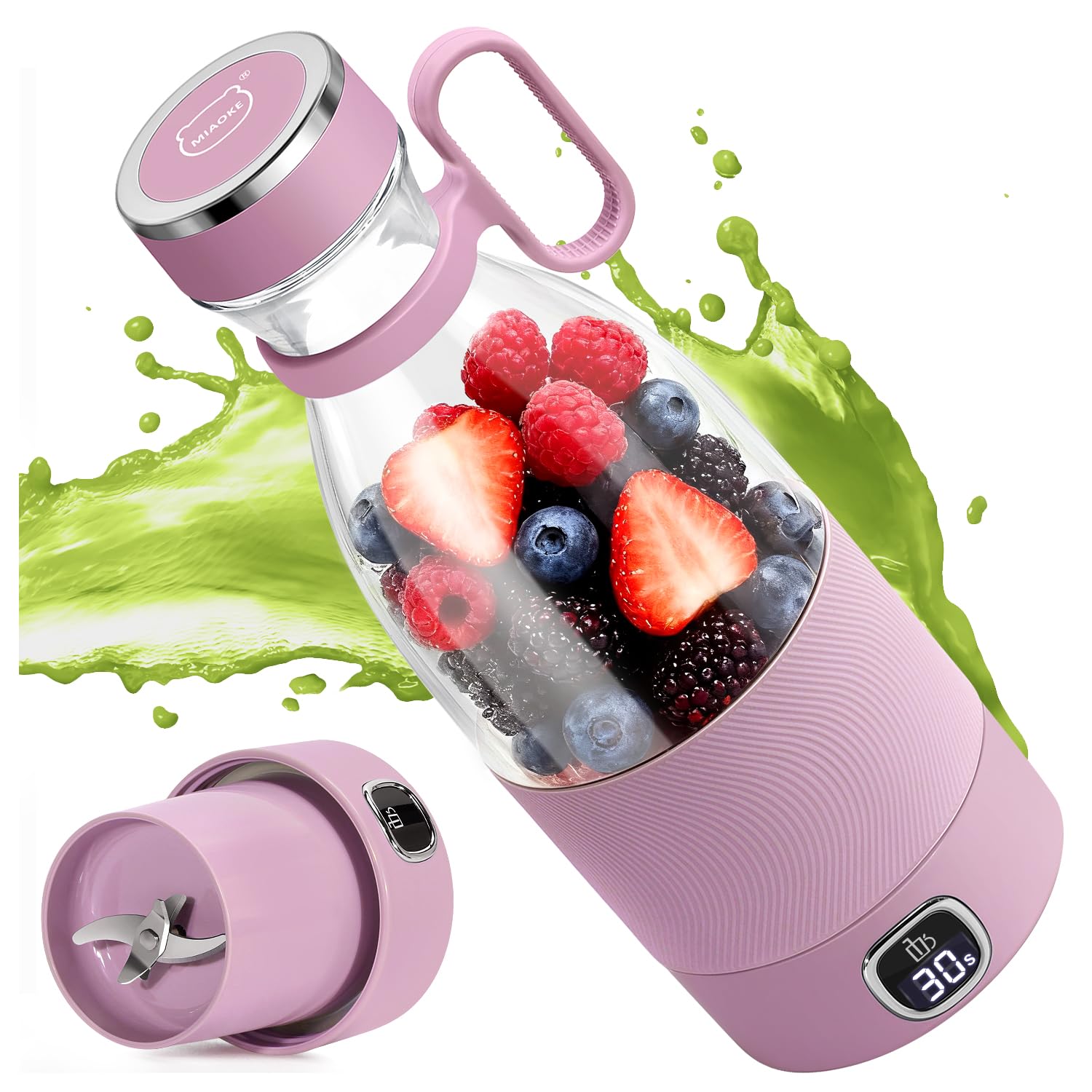 350ml Portable Blender, Fresh Juice Blender for Shakes &amp; Smoothies-Pink
