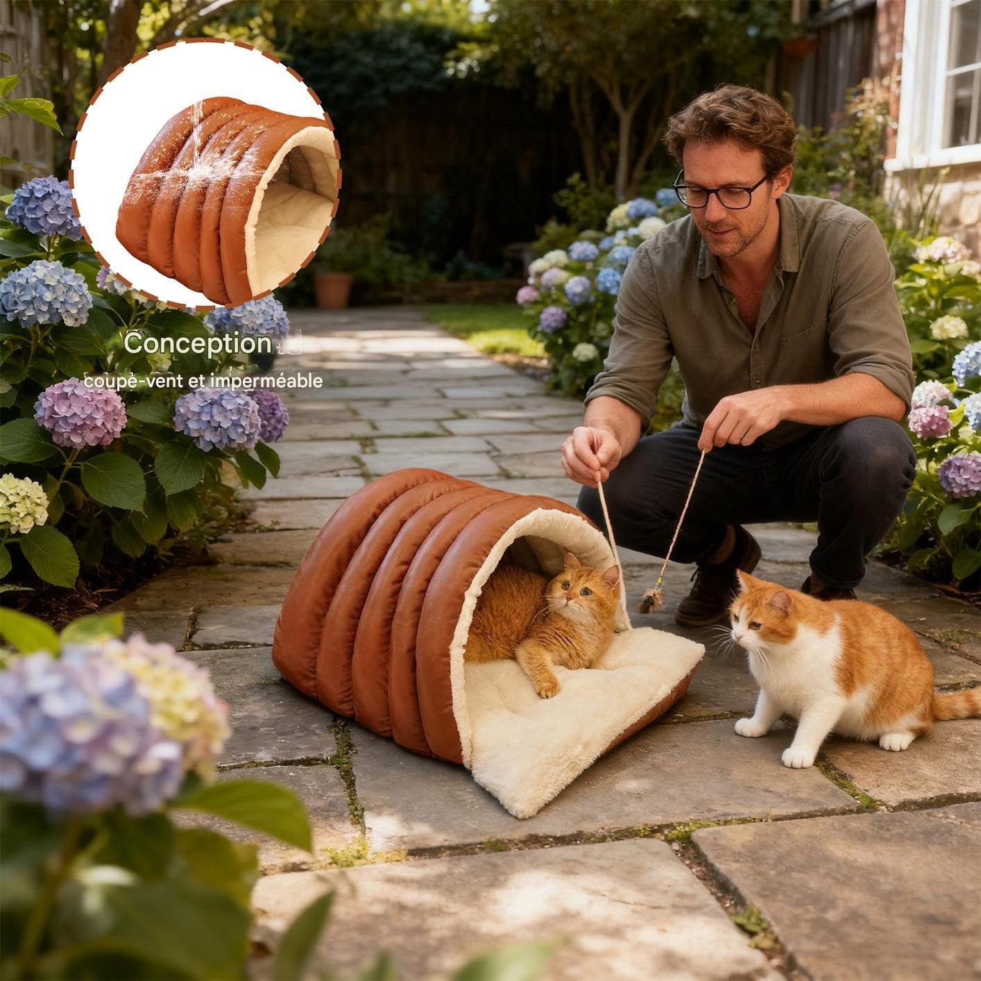 Tana Per Gatti Cuccia Impermeabile Semi Chiusa Per Animali Domestici | Morbida Tenda Nascondiglio Per Per Cuccioli E Piccoli Grandi Casa Giardino Soggiorno Esterno