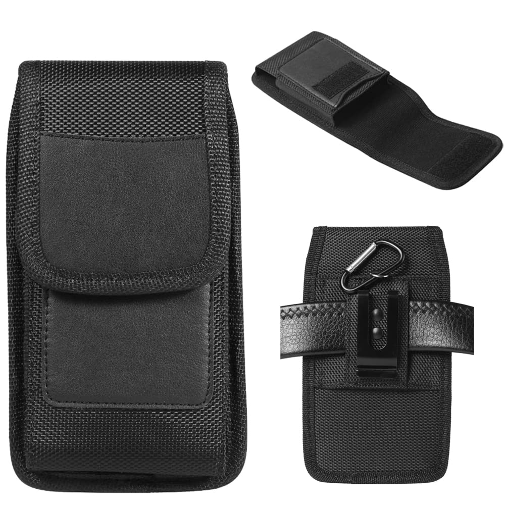 Kimwing Cell Phone Holster Basic Case for Samsung S20 FE / A11 A12 A20S A21 A32 A51 A52 A71 A72 / Note 20 Ultra / S20 Ultra / S21 Ultra Belt Clip Loops Pouch Holder for LG K51 K92 / Moto G Power Black