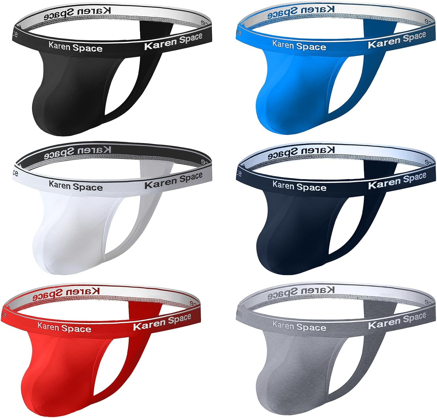 KAREN SPACE Men's Thong Underwear Cotton G-String Low Rise Thong Athletic Supporters for Men