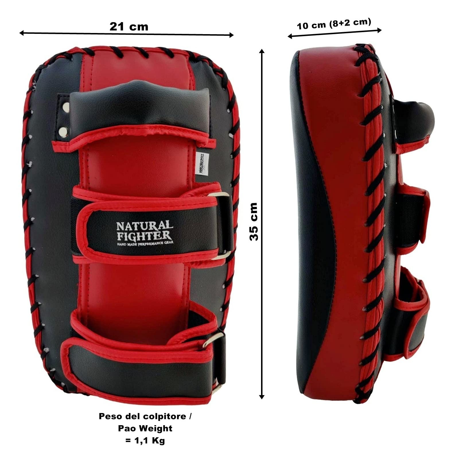 mmasport colpitore pao Scudo Thai Pad Curvo Pesante in Pelle di Microfibra con Imbottitura in Gel per Allenamento MMA Muay Thai Kick Boxe Arti Marziali