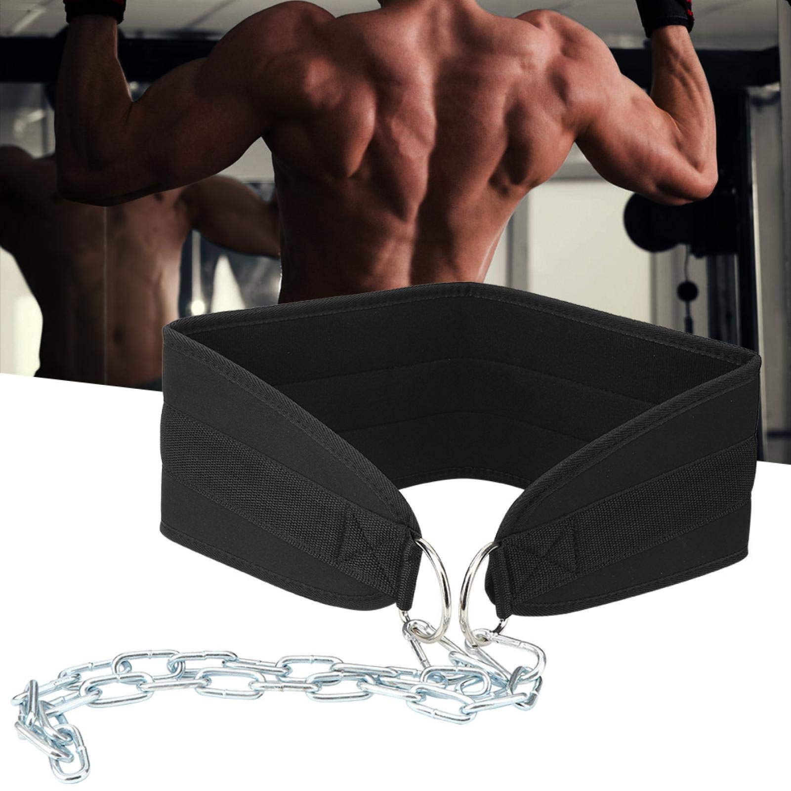 Ceinture De Dips Renforcée Avec Chaîne En Acier - Double Anneau D, Longueur Réglable Pour Musculation à Domicile