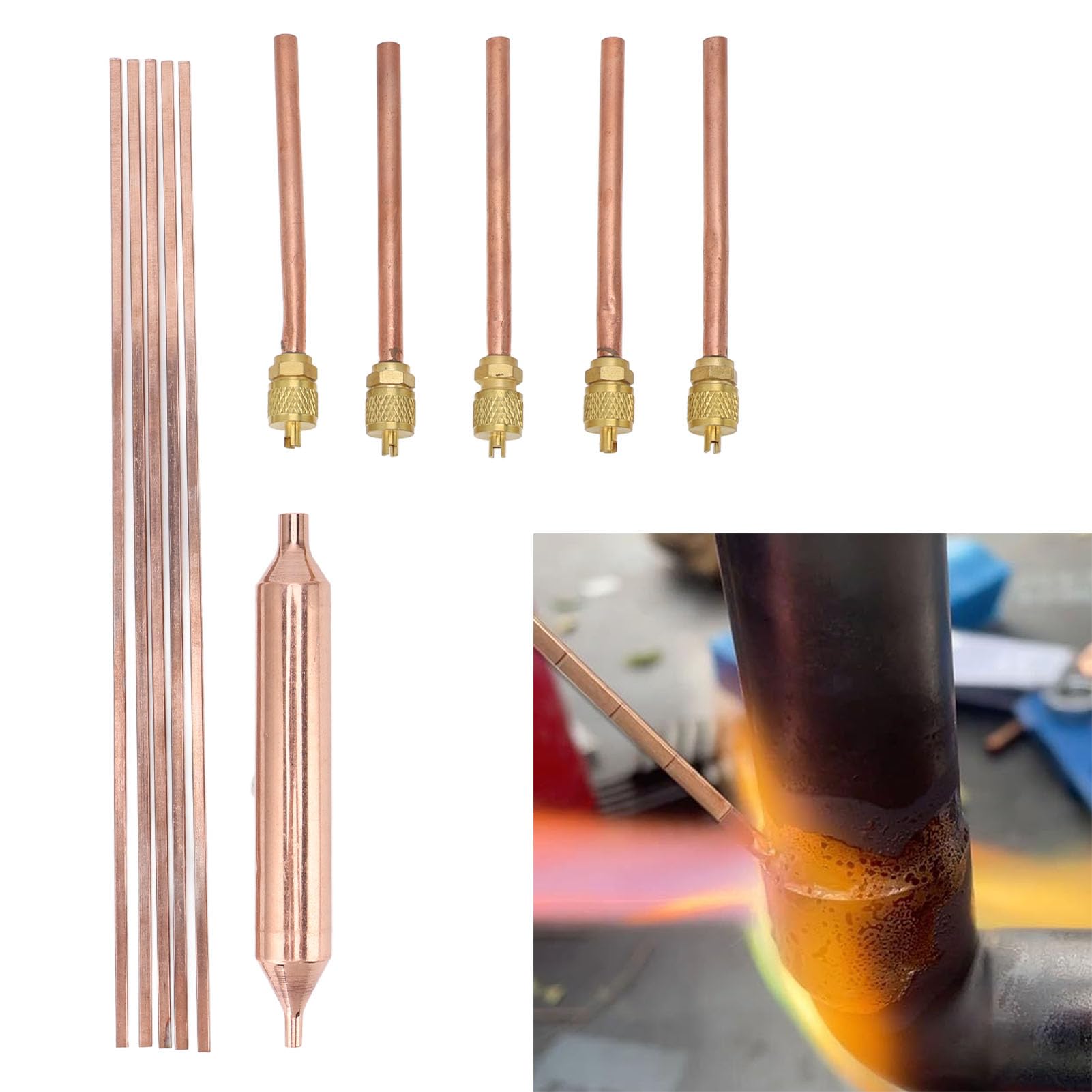 VBESTLIFE Filtro Essiccatore per Refrigeratore con Valvola di Servizio