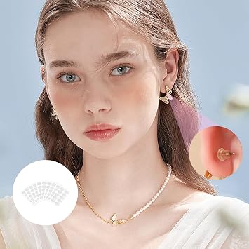 Ear Lobe Support Patches,500Pcs Transparent Ear Stickers Breathable Earrings for Heavy Earrings,Invisible Earring Tape for Kids,School Sensitive Ears,Earlobe Protectors Against Drooping Stretching