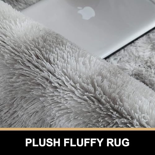 Miniatura 2 de Alfombra redonda esponjosa para habitación de niños y niñas, alfombra circular peluda de 3.3 pies para dormitorio de adolescentes, alfombra peluda