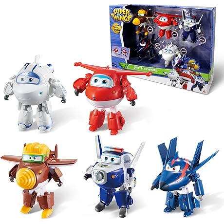 Super Wings 5" Transforming Jett, Paul, Todd, Astra & Chase 5-figure Set