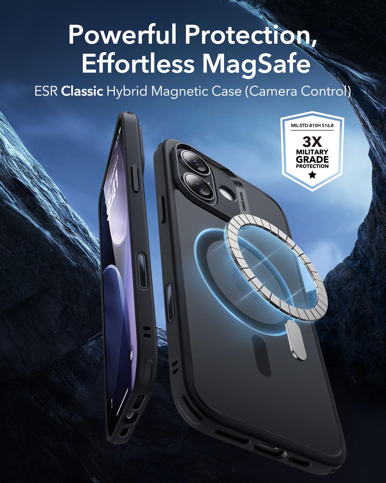 ESR Classic Hybrid for iPhone 17 Case, Frosted Black — Amazon image 2