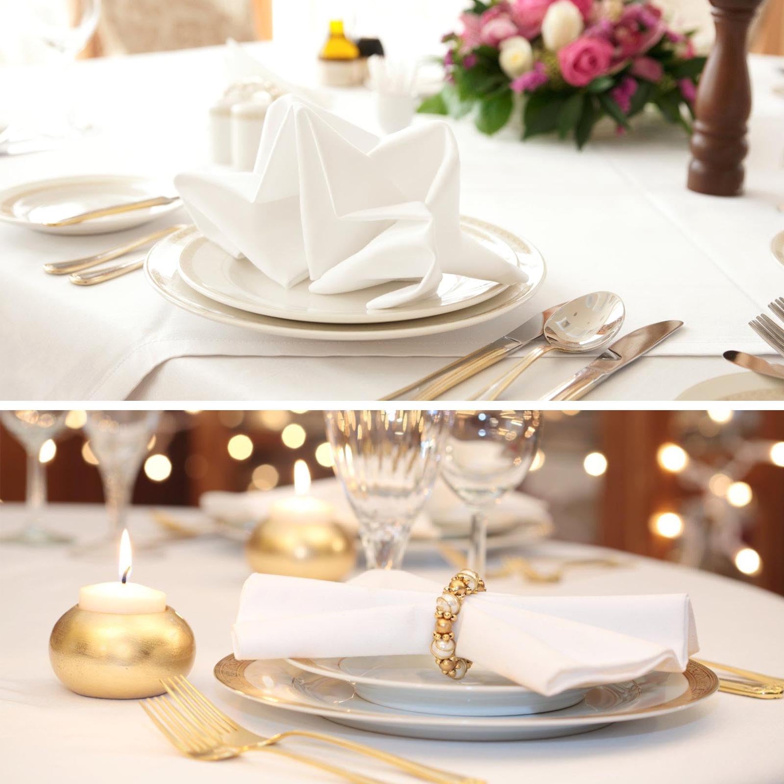 Servilletas De Tela Para Bodas Pack 24 Servilletas De Tela - 43x43cm,  Algodón/poliéster, Lavables (blanco) Para Bodas/restaurantes Servilletas De  Tela Para Mesa, image size:1600x1600