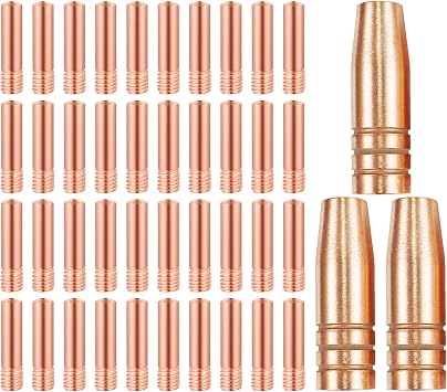 M-30-43, MIG Torch Consumables, 40-pcs Tips, 3-pcs Nozzles, Use for AMICO Welders MIG-140GS, MTS-165/185/205, MIG-160/180/200 M-030-43