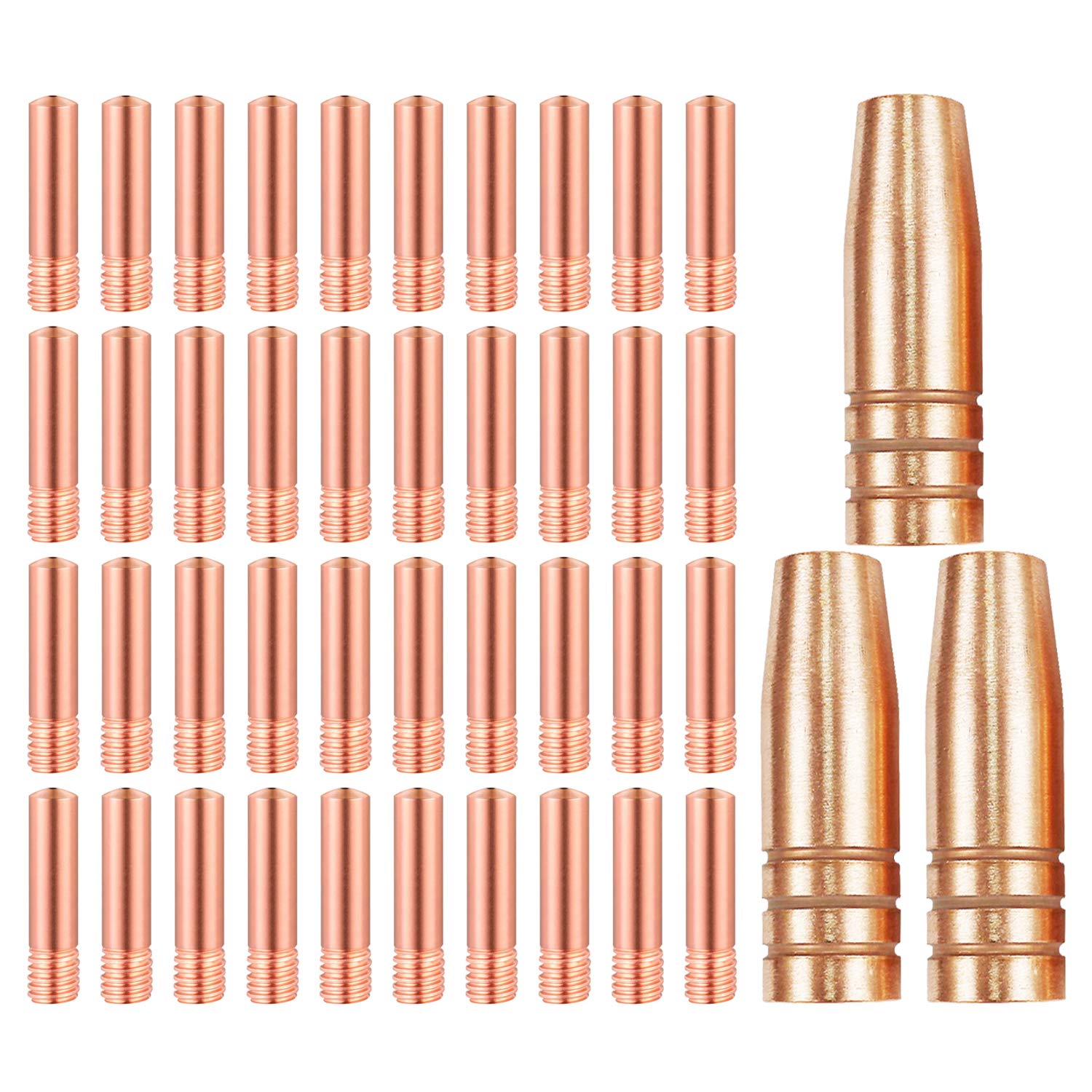 AmicoPowerM-30-43, MIG Torch Consumables, 40-pcs Tips, 3-pcs Nozzles, Use for AMICO Welders: MIG-140GS, MTS-165/185/205, MIG-160/180/200 M-030-43