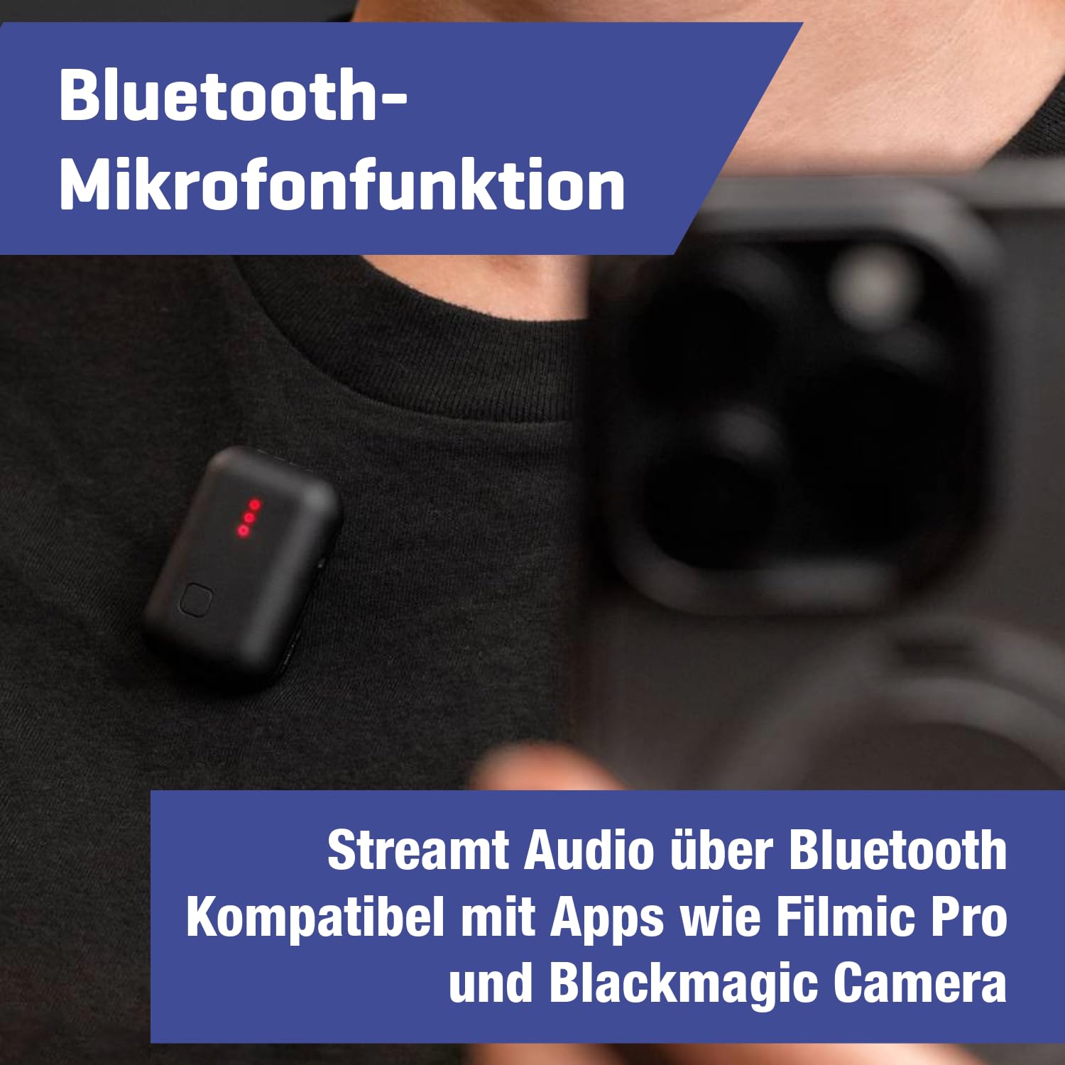 ZOOM Instamic Pro Plus C Stereo, 32-bit Float Wireless Microphone Recorder, kompakter professioneller Audiorecorder, Timecode, Drahtlose Integration mit gängigen Action-Kameras, 16 GB intern, Schwarz