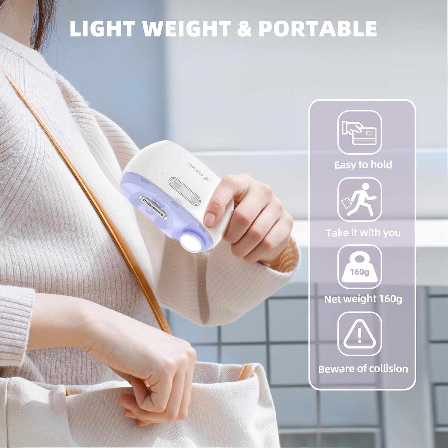 Elektrischer Nagelknipser, Automatischer 2-in-1 Nagelschneider & Feile, kabellos wiederaufladbar mit LED, sanft & leise, hautschonend für Babys, Kinder, Erwachsene, Senioren, sicheres Schneiden