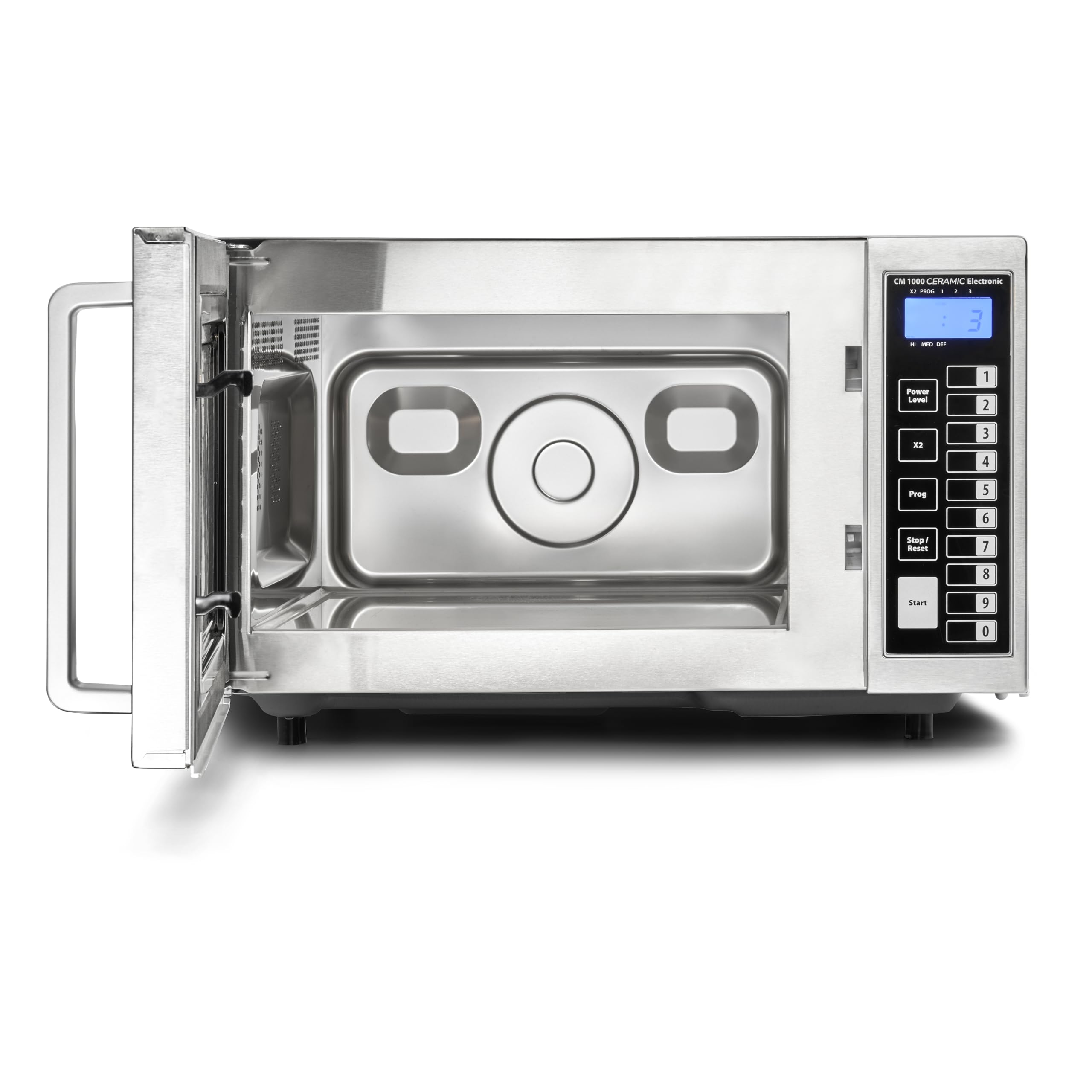 CASO CM1000 Ceramic Electronic - Microonde commerciale per ristorazione, forno a microonde, 1000 Watt, 25 litri, 6 livelli di potenza, fondo Casotek, timer fino a 60 minuti