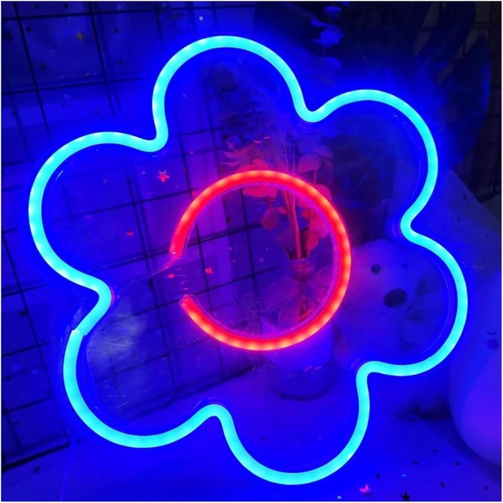 Insegna al neon con lettere colorate per interni, scritta "Be Happy", per decorazioni murali e camerette per bambini