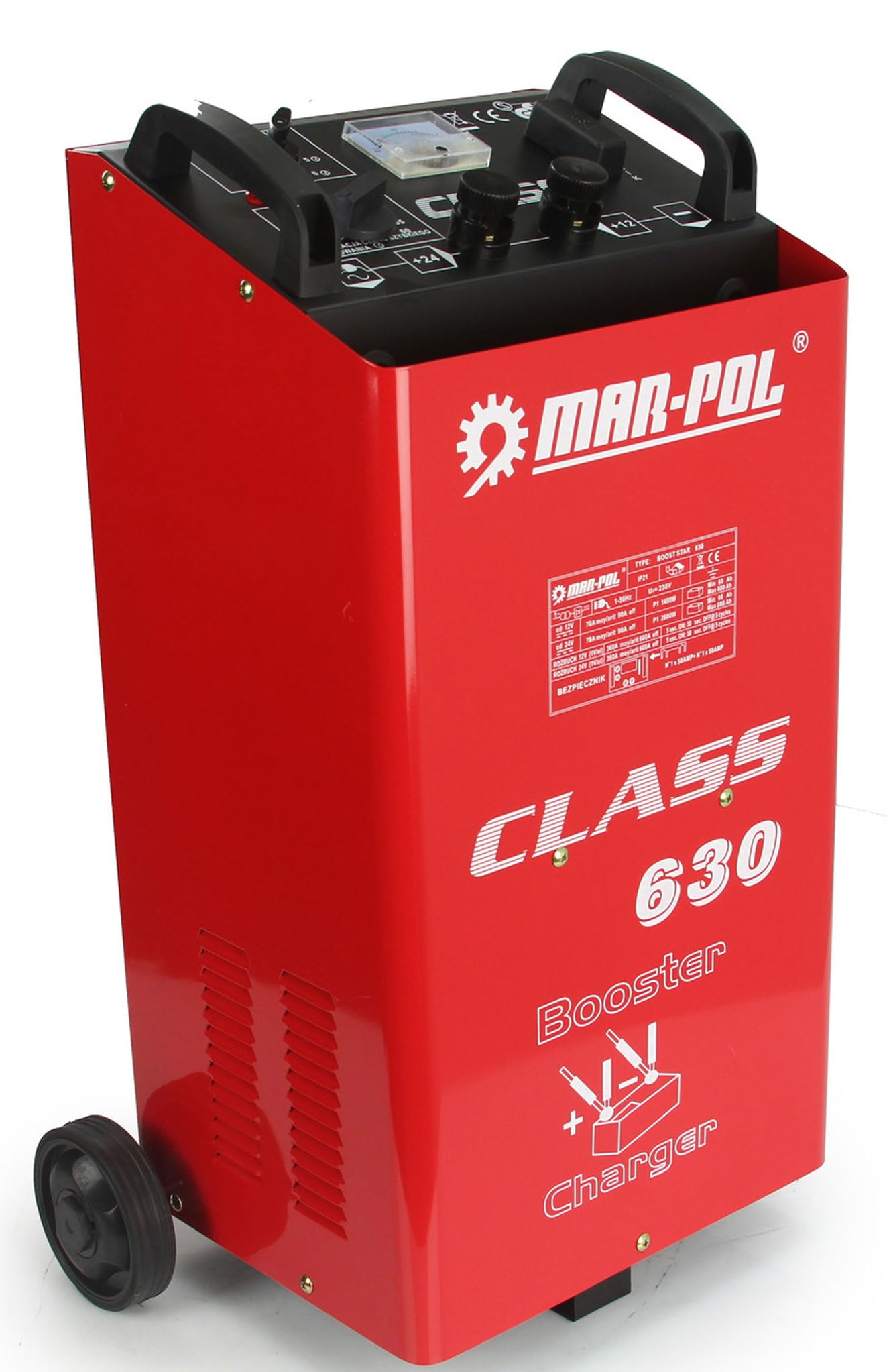 Cargador con función de carga rápida y arranque | Voltaje de carga 12V 24V | para baterías con una capacidad de 60 a 800 Ah | con ruedas
