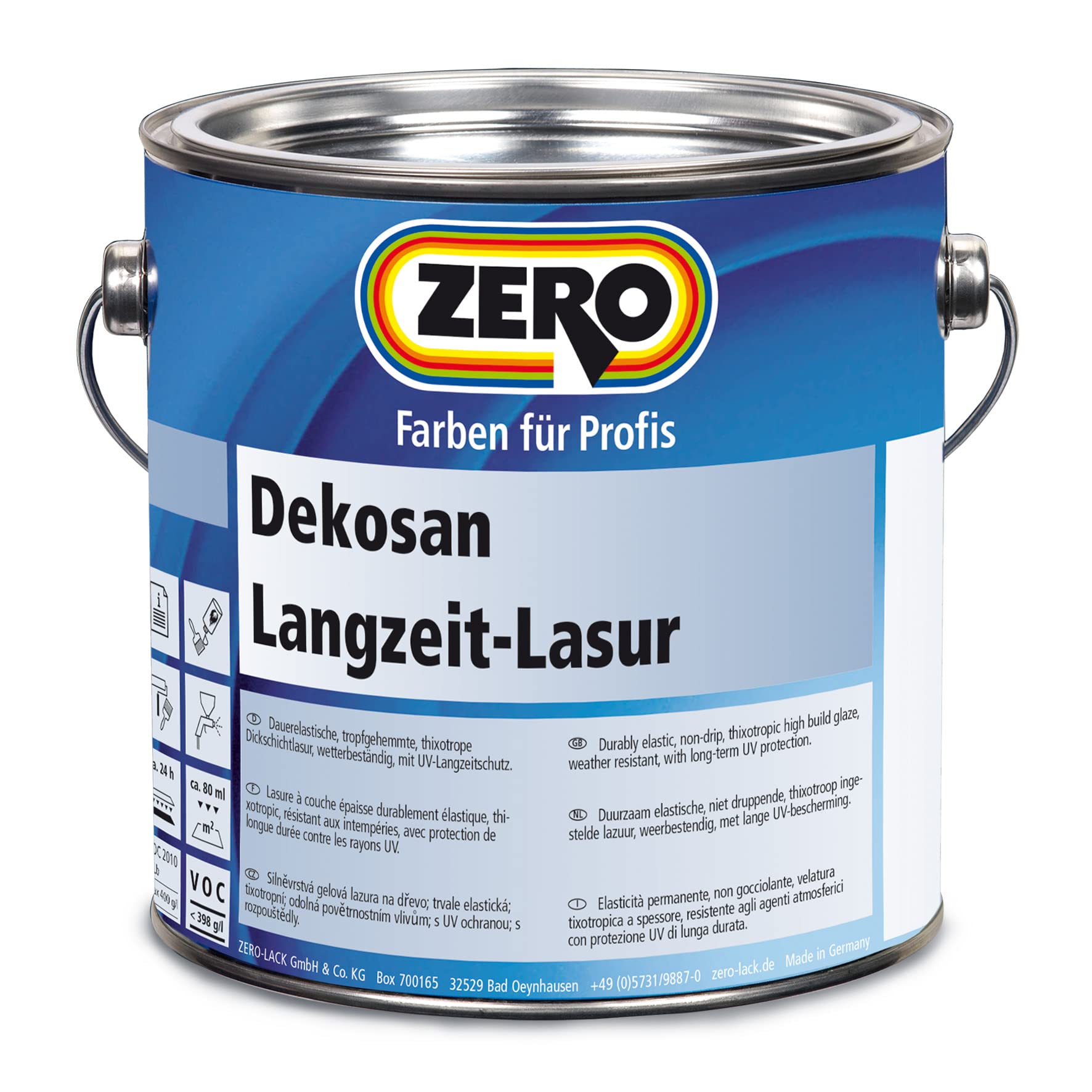 Zero Dekosan Langzeit Lasur Dickschichtlasur, Kastanie, 2,5 l