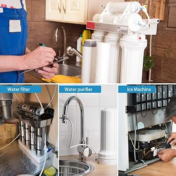 CESFONJER RO Water Filter Fitting, 1/4 Pushfit Straight Connector for Water Pipe, Push in to Connect Water Tube Fitting Set Pack of 20(Y+T+I+L Type Combo + Shut-Off Valve)