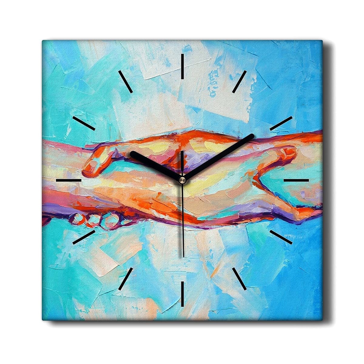 Horloge sur Toile 30x30cm decoration le salon moderne et horloge murale sans tic-tac