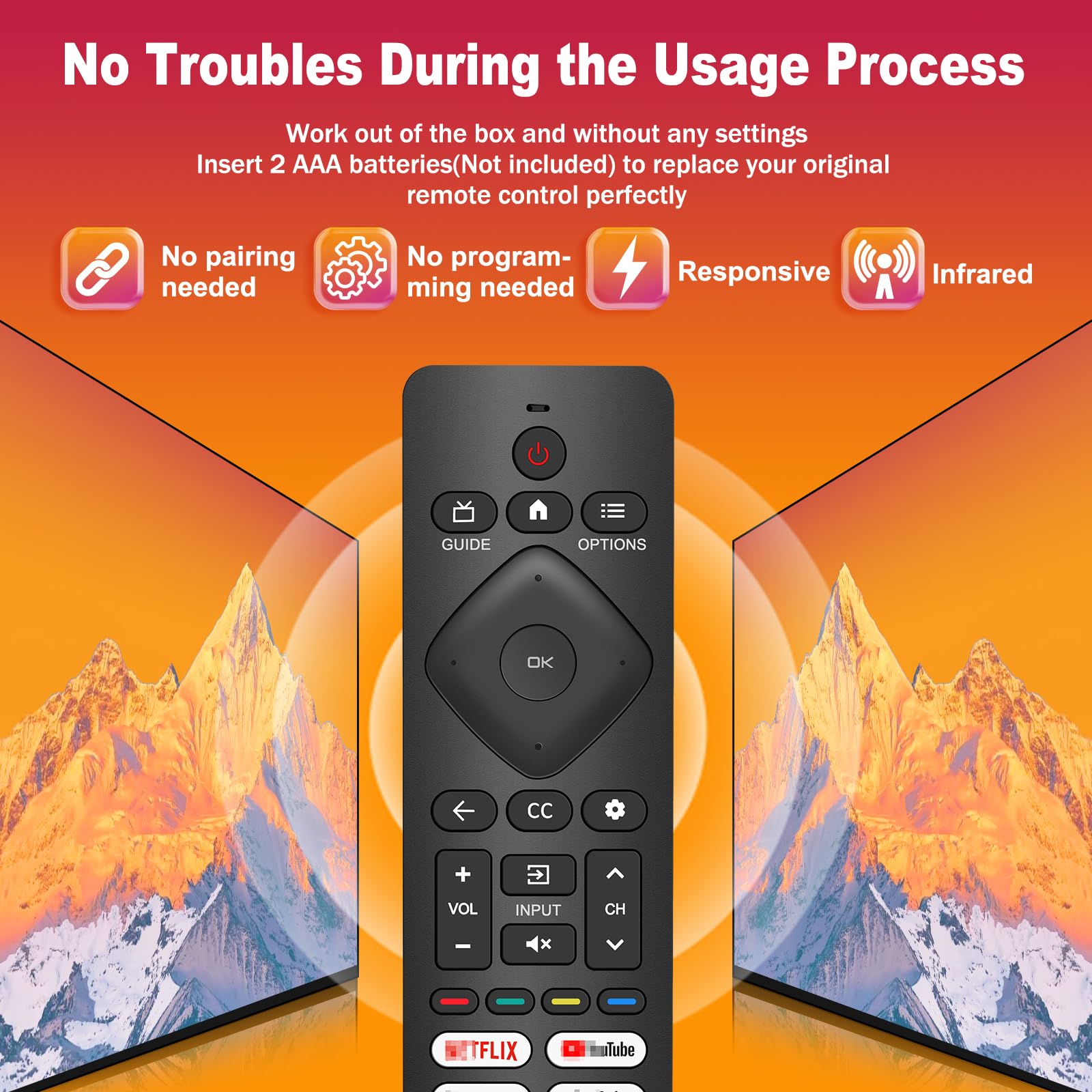 2 mandos a distancia de repuesto para Philips Smart TV, control remoto inteligente universal para Philips Android/Google TV