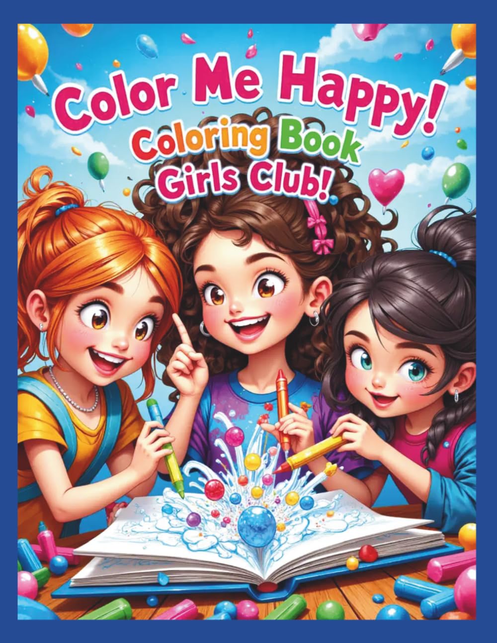 Color Me Happy! Coloring Book Girls Club: Fun, Cute, Kids, coloring
