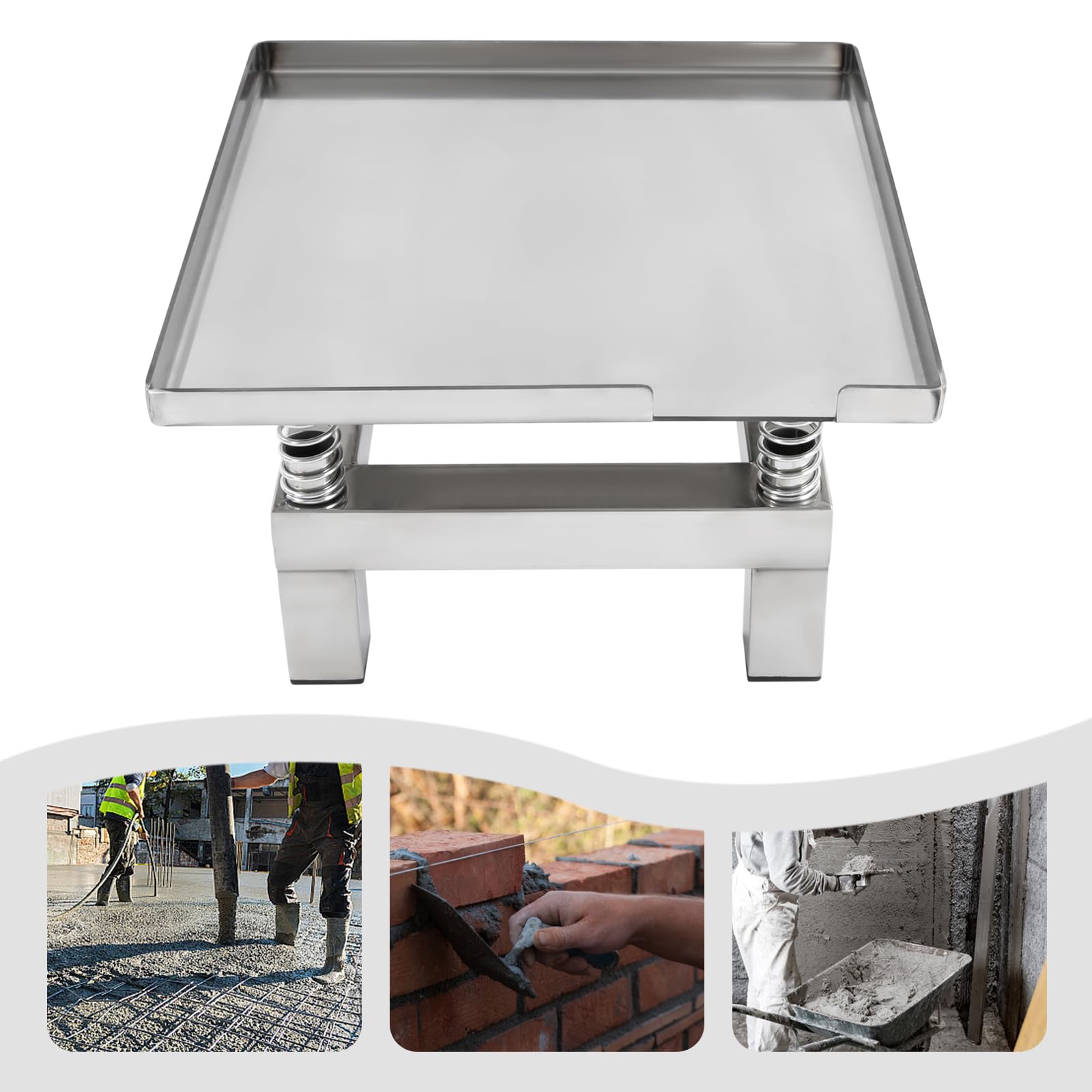 Piccola tavola vibrante per calcestruzzo, prova di vibrazione, tavolo vibrante in acciaio inox, mini tavolo da 350 x 350 cm, 220 V, 3600 giri/min, per forme di vibrazione, aumento della resistenza del