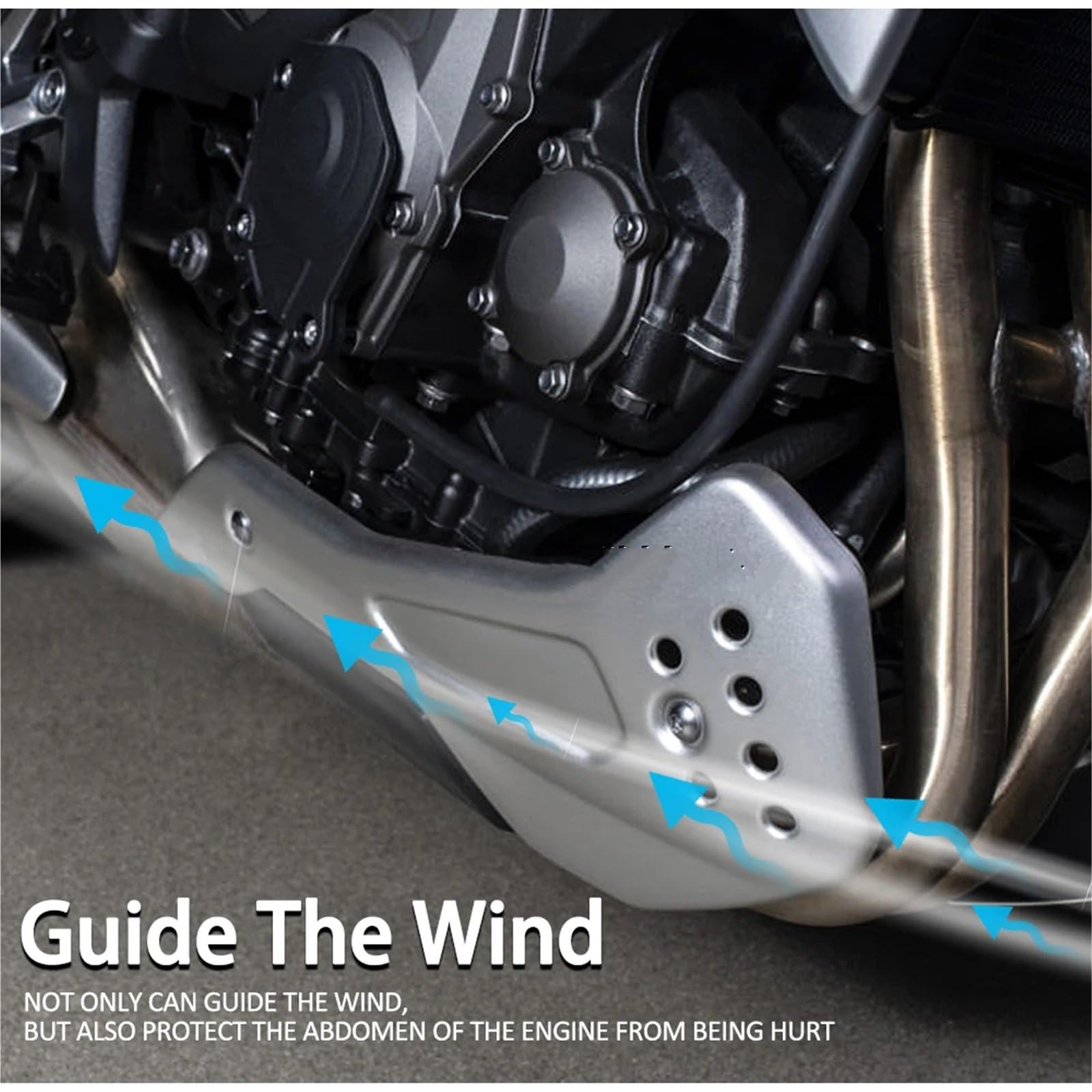 Compatible con Trident 660 Pan 2021 2022, carenado de alerón Inferior del Motor para Motocicleta Deflector Aire Moto Carenado Deflector de Viento